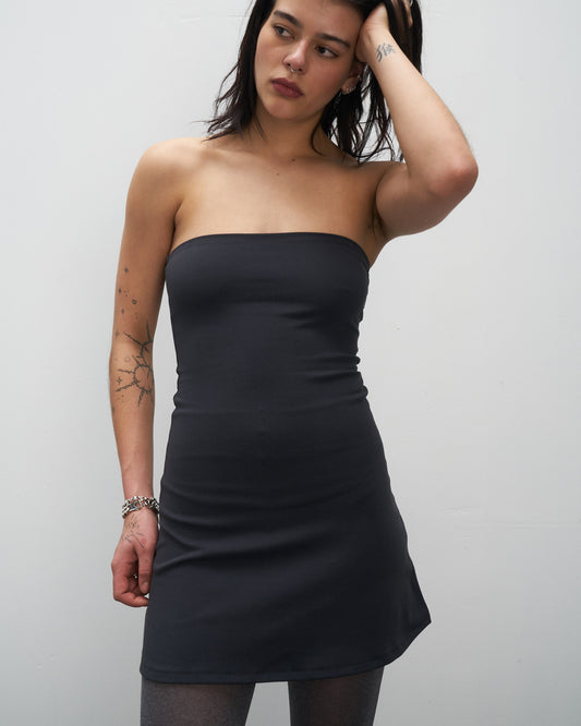 The Strapless Dress Grey